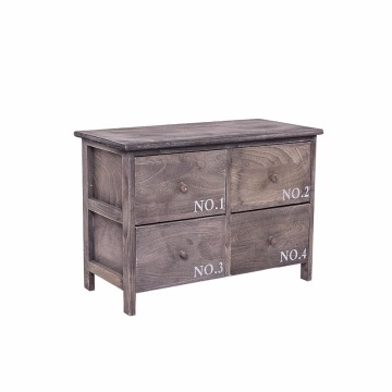 Sideboard Chest of Drawers 4 Drawers Wood Grey White Urban Style Entrance Bedroom