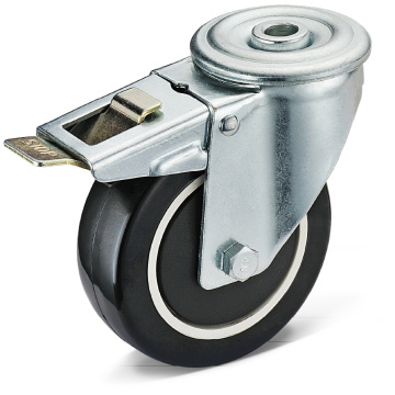 13-series PU Bolt Hole Movable Total Brake Casters