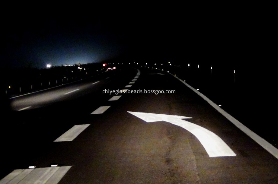 Highway road marking construction