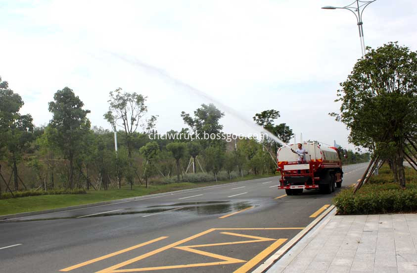 water tank truck in action 5