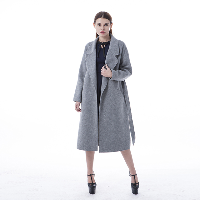 New cashmere coat with belt