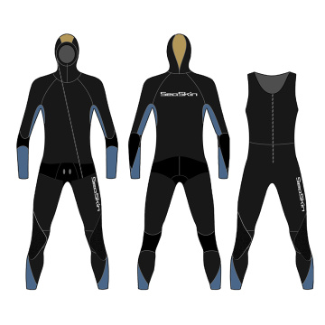 Seaskin Mens 2-Pieces Wetsuits Long John with Jacket