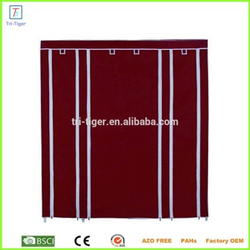 3 door folding cloth wardrobe with sliding door cover