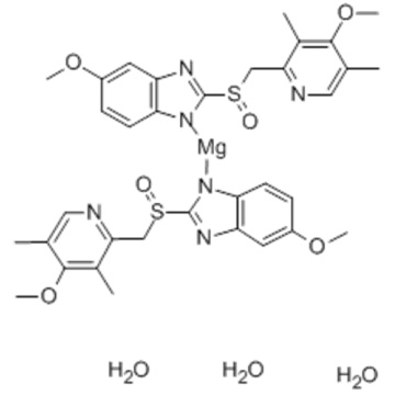 Magnesium,bis[6-methoxy-2-[(S)-[(4-methoxy-3,5-dimethyl-2-pyridinyl)methyl]sulfinyl-kO]-1H-benzimidazolato-kN3]-, hydrate (1:3),( 57251205,T-4)- CAS 217087-09-7