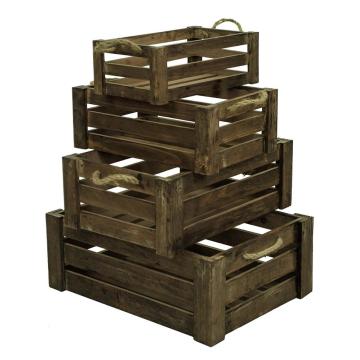 carved Flip craft Cover wooden rustic Packed Wine Box Storage