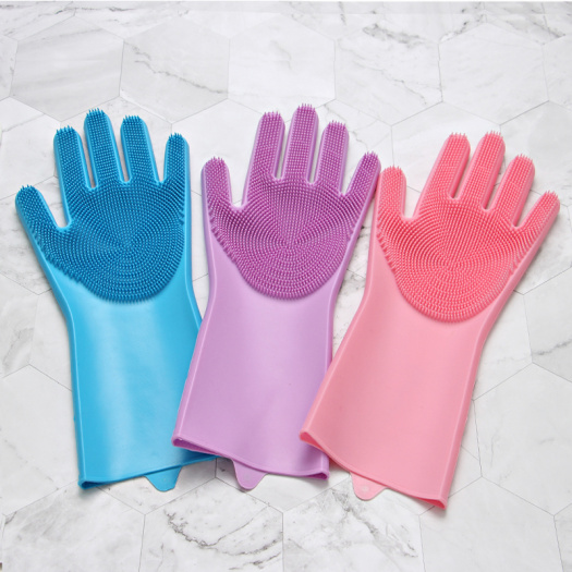 Amazon hot sales magic Silicone dishwashing Kitchen Gloves