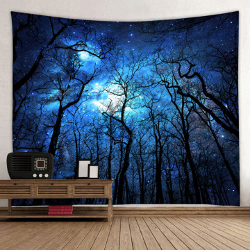 Starry Tapestry Galaxy Tapestry Night Sky Wall Hanging Forest Tapestry Tree Tapestry 3D Printing Wall Art for Living Room Bedroo
