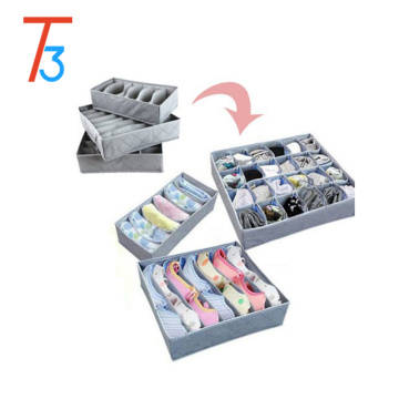 Foldable underwear storage box bra socks organizer for underwear storage