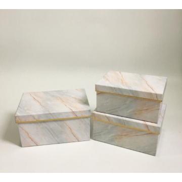 Marble pattern rectangle gift boxes with lids