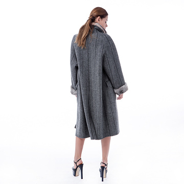 Fashionable grey cashmere overcoat