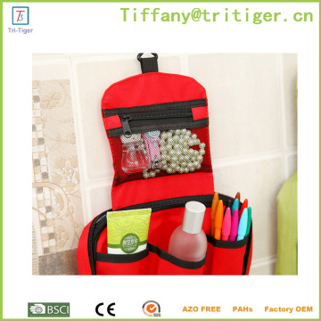 make up organizer/Travel Polyester Cosmetic Bag With Hook