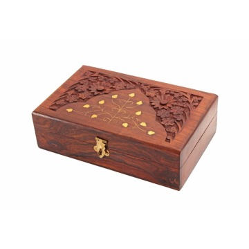 Hand carved custom Jewelry Storage wooden Box