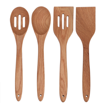 Oak wood kitchen tools set of 4 pieces