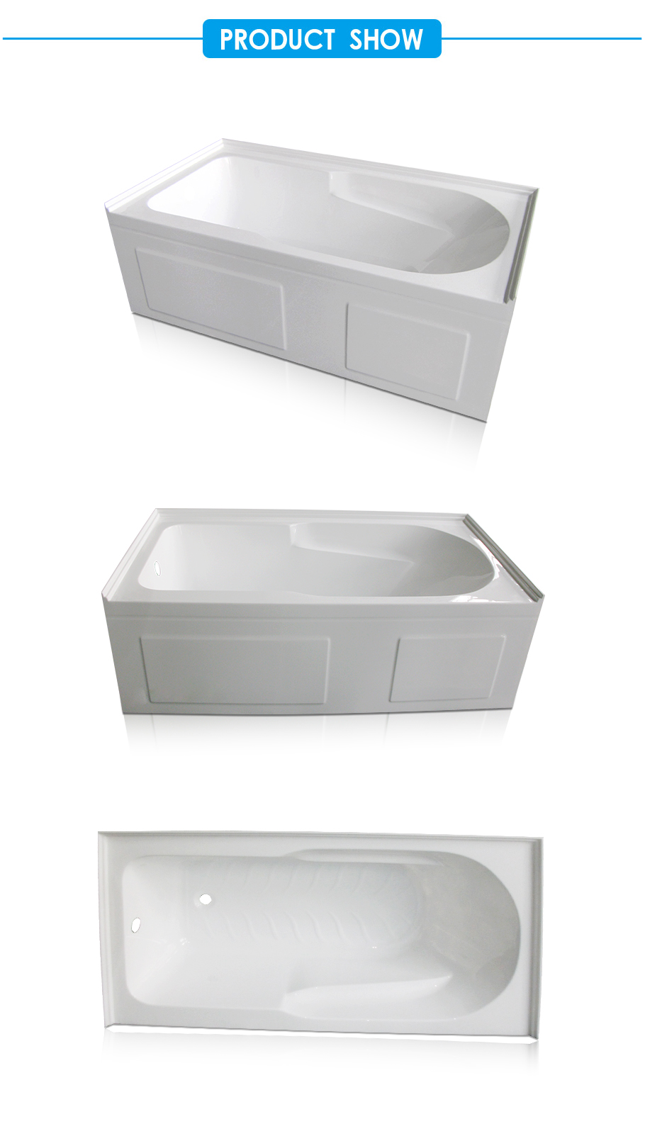 Eaton Skirted Acrylic Bath Tub in White