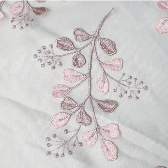 Light Pink layser Embroidery Lace Fabric