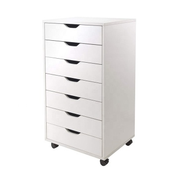 7 Drawers White Office storage Closet wooden Cabinet
