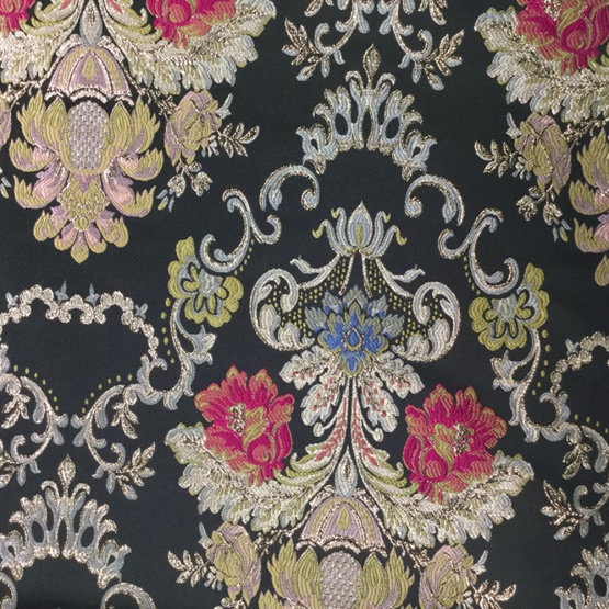 Black Flower Jacquard Brocaed Fabric for Cloth