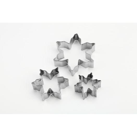 3pcs snowflake shape cookie cutter set