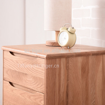 Modern simple wooden white oak bedside night stand for bedroom