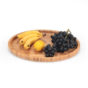 Large Size Bamboo Serving Tray, Oval, 15.5 x 11.8 x 0.8 Inches: Serving Trays