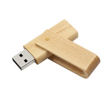 Wooden Swivel USB Flash drive with logo engraved