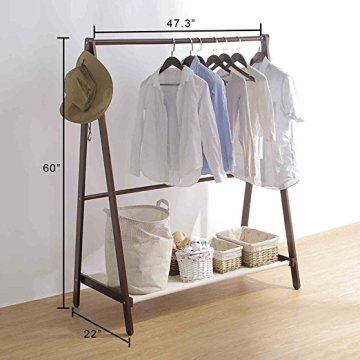 Solid Wood Laundry Drying Rack Stand Folding Cloth Coat Garment Hanger For Home