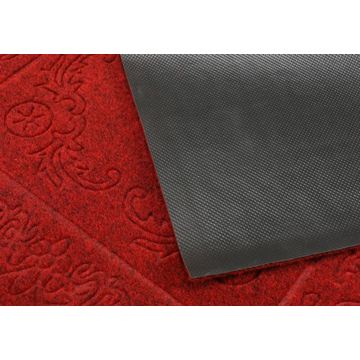 Embossed velour polyester floor mat with pattern