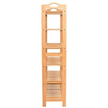 HOME Free Standing Bamboo Shoe Rack with Handles | 6 Tier | Wood | Closets and Entryway | Organizer | Fits 18 Pairs