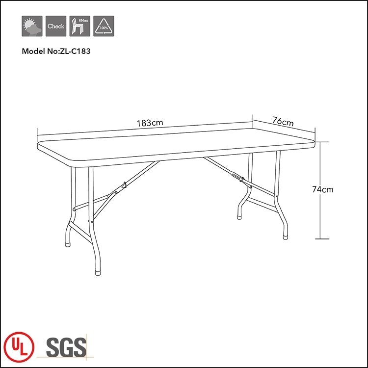 6ft Plastic Outdoor Table