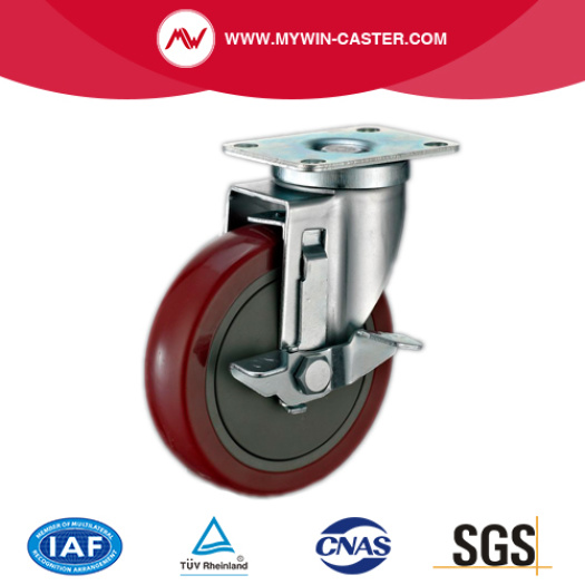 Plate Swivel PU Industrial Caster Medium Duty Wheels
