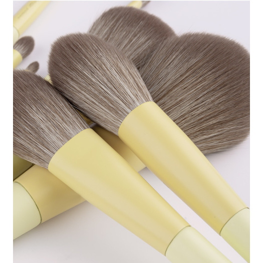unique Yellow bamboo makeup brush set