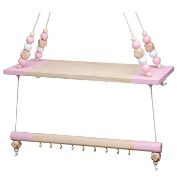 Pink Multifunctional Storage Shelf Nordic Display Wall Hanging Shelf Swing Rope Floating Shelves