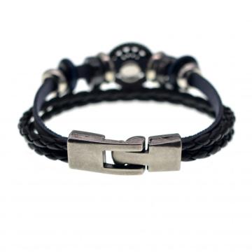 Best Price High Quality Black Leather Sun Bracelet Charm Jewelry
