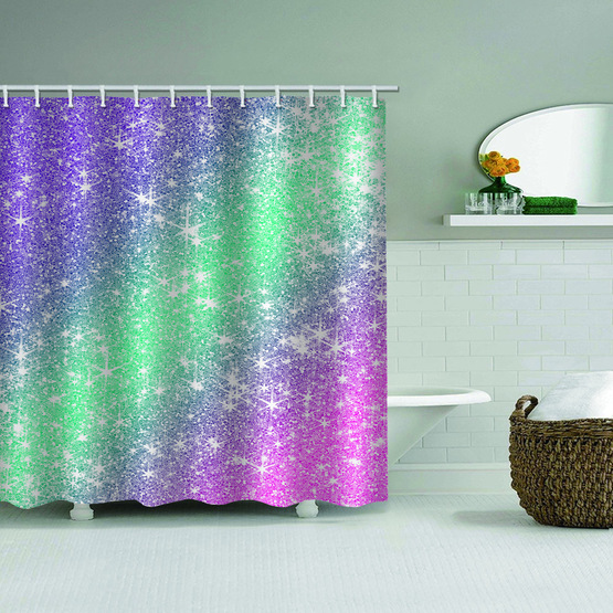 Ombre Shimmer Background Waterproof Shower Curtain Shining Bathroom Decor