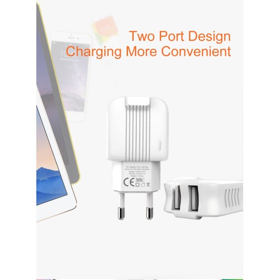Dual Port USB Charger 2.4A Wall Charger
