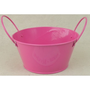 Candy-colored binaural tin flower bucket