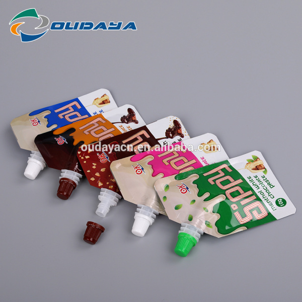 Chocolate Paste Bag Packaging Pouch with Corner Spout
