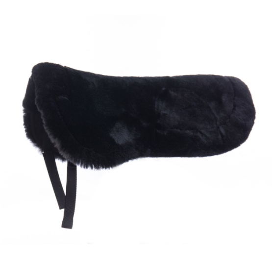 High Quality Sheepskin Quilt Half Saddle Pad Black