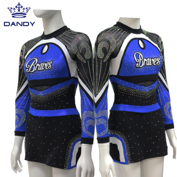 Custom royal blue youth cheer outfits