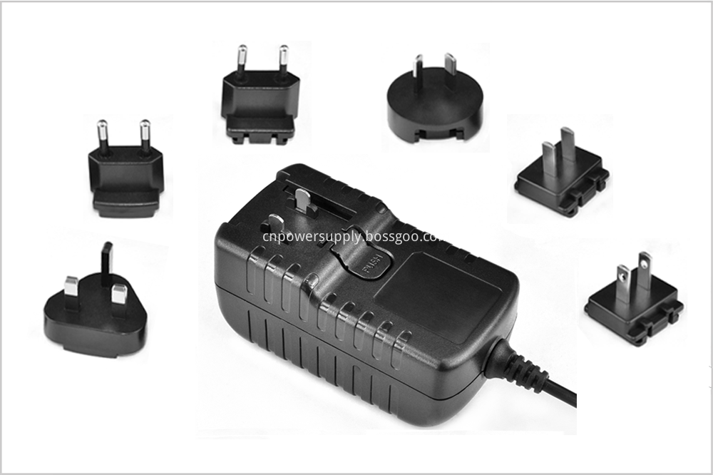 Interchangeable plug power adapter 36W