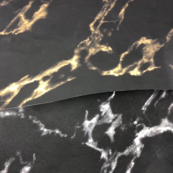 Marble thermo embossed pu leather for notebook label