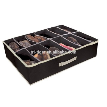 Non-woven Fabric Shoes Storage Bags ZipperedShoes Organizer Box 12 Pairs