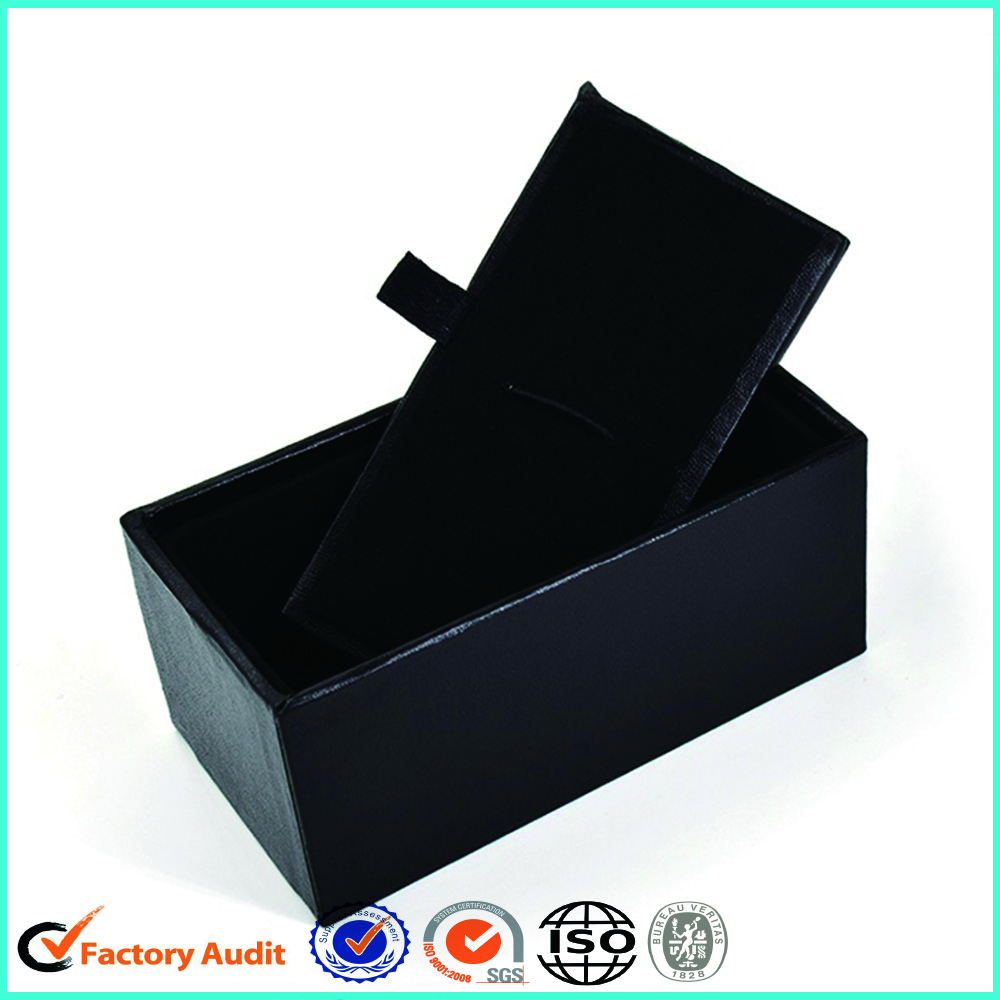 Black Cardboard Cufflink And Tie Pin Gift Boxes