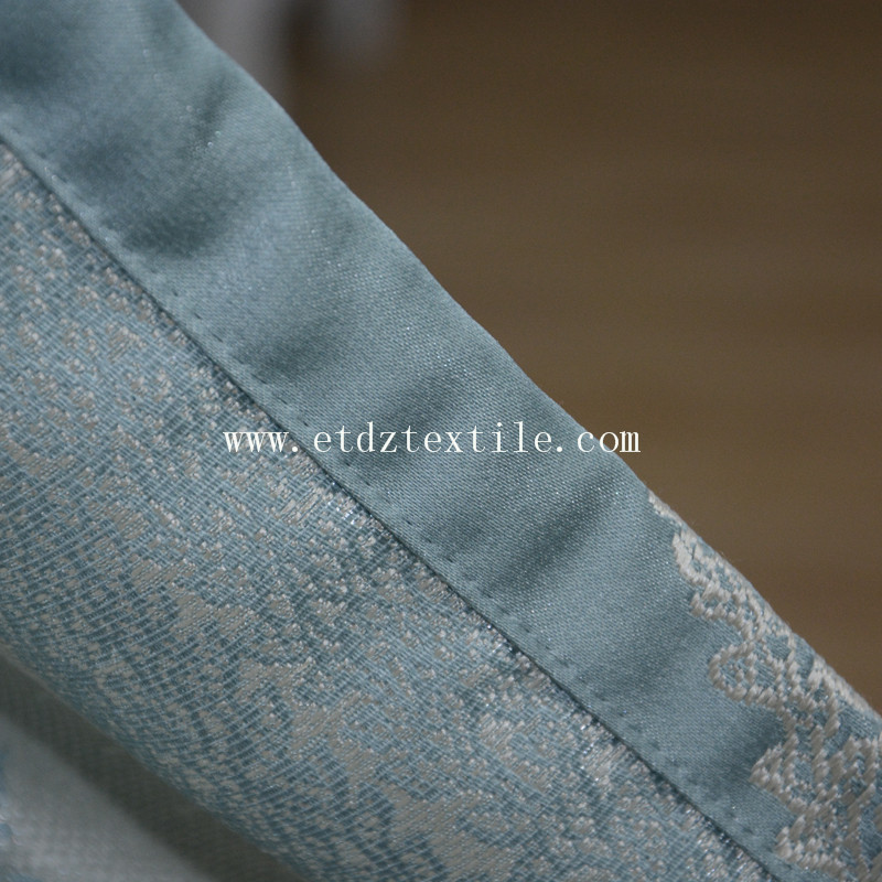 Toppest Grade of Embroidery Like Jacquard Ready Made Curtain GF028 Water Blue