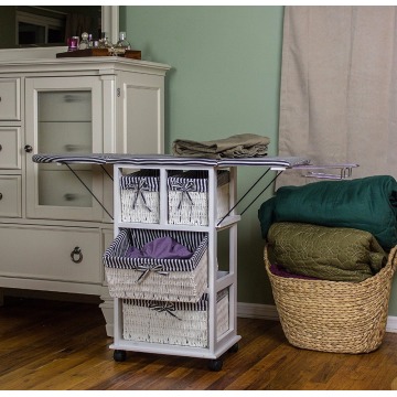 Cheap rattan cabinet with folding ironing board furniture