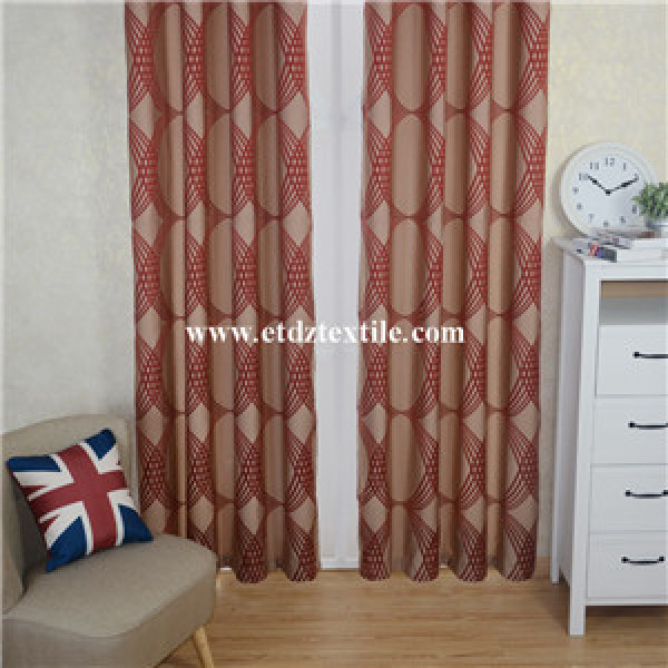Traditional Red Color Shrinkage Yarn Curtain Fabric