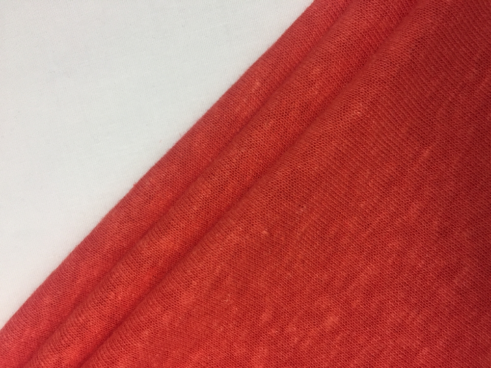 Linen Polyester Single Jersey Solid Fabric