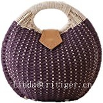 Hot Sale Simple Balloon Style Straw Wicker Rattan Handmade Bag