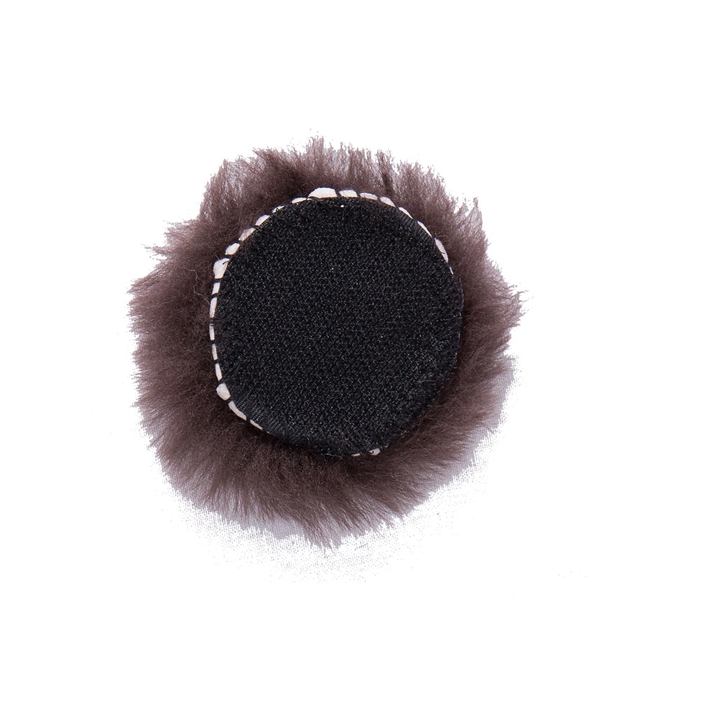 Sheepskin Round Pad 50mm Leather Dia With Hook Side Velcro