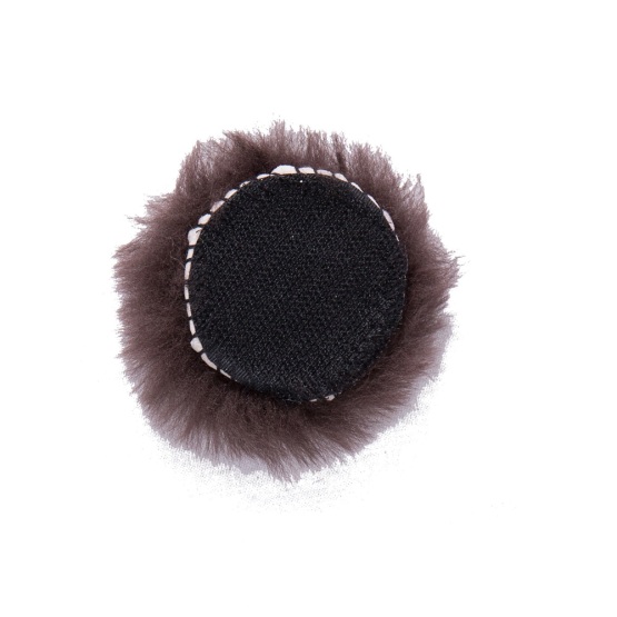 Sheepskin round pad leather with hook side velcro